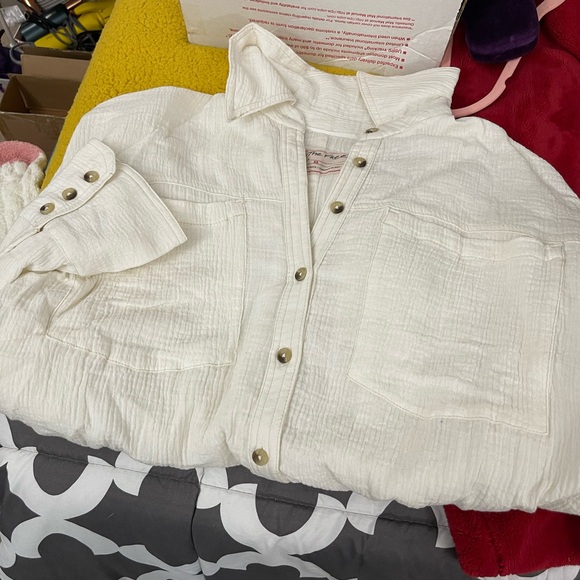 Free People We the Free Oversized Cardiff Top Optic White XS NWT - Picture 9 of 16